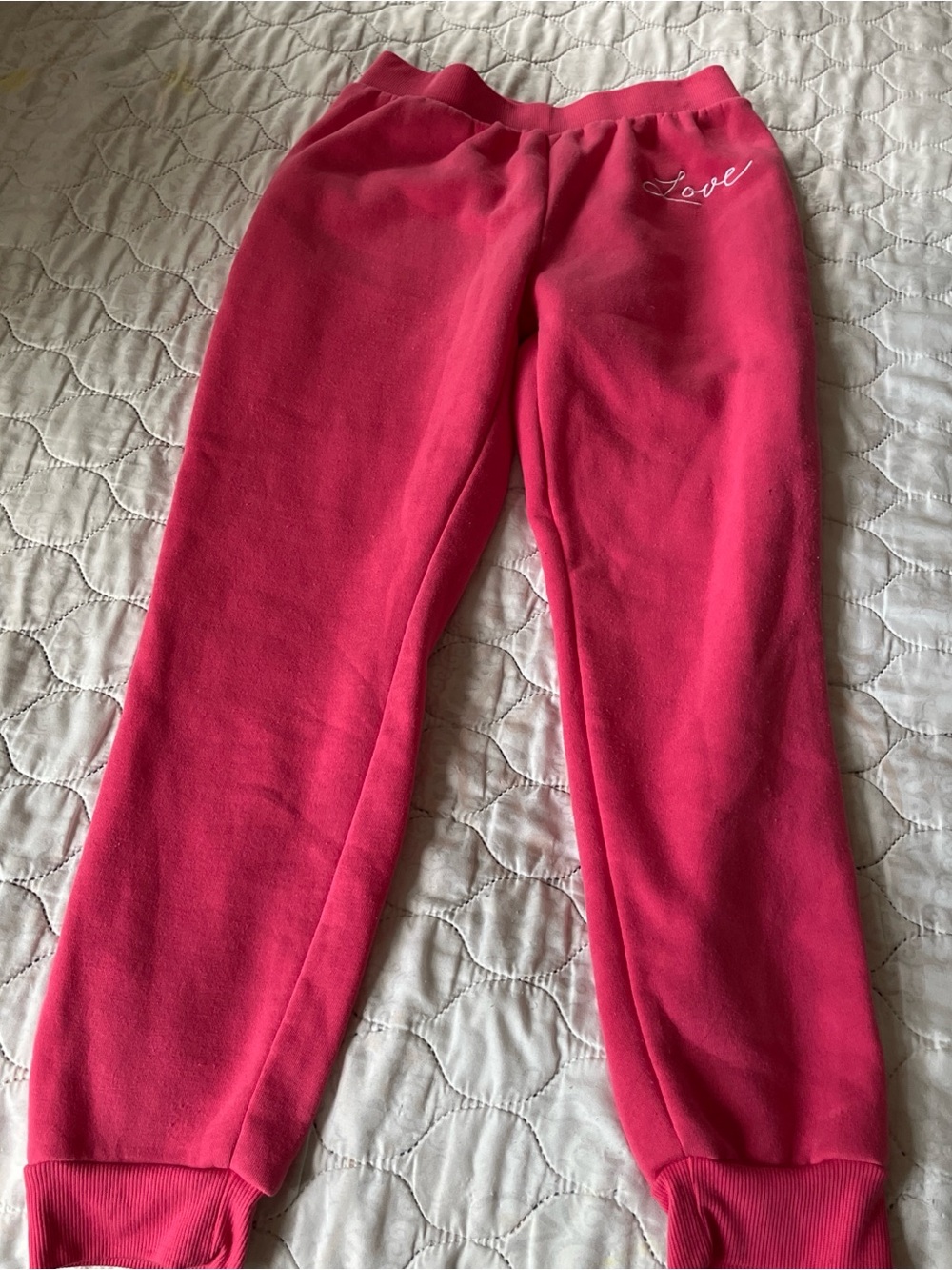 Kids Pink 'Love' Sweatpants